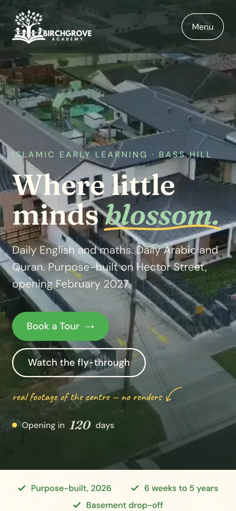 Birchgrove Academy homepage on a phone