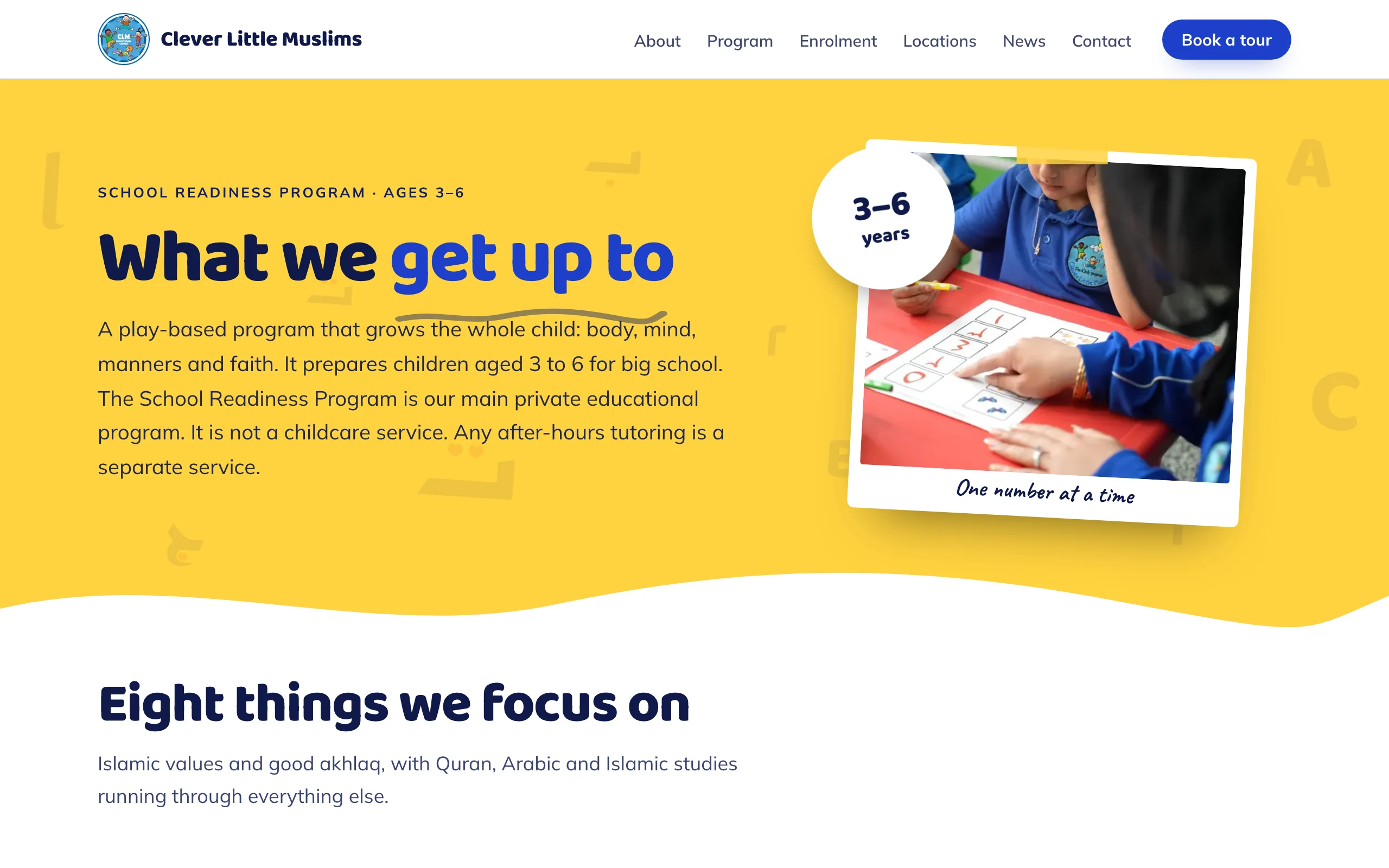 Clever Little Muslims program page on desktop